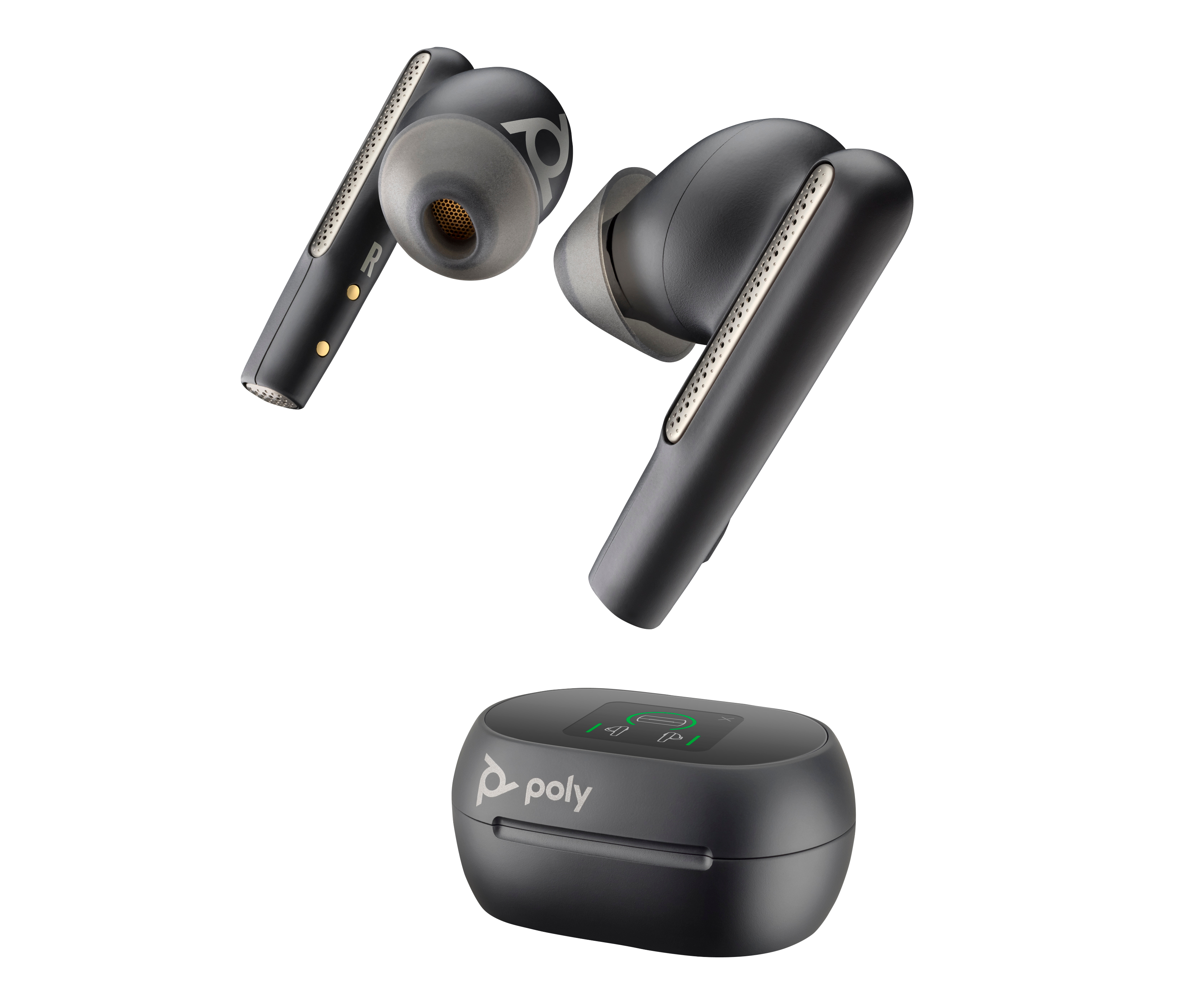 HP Poly Voyager Free 60 UC Carbon Black Earbuds BT700 USBC Adapter Touchscreen Charge Case