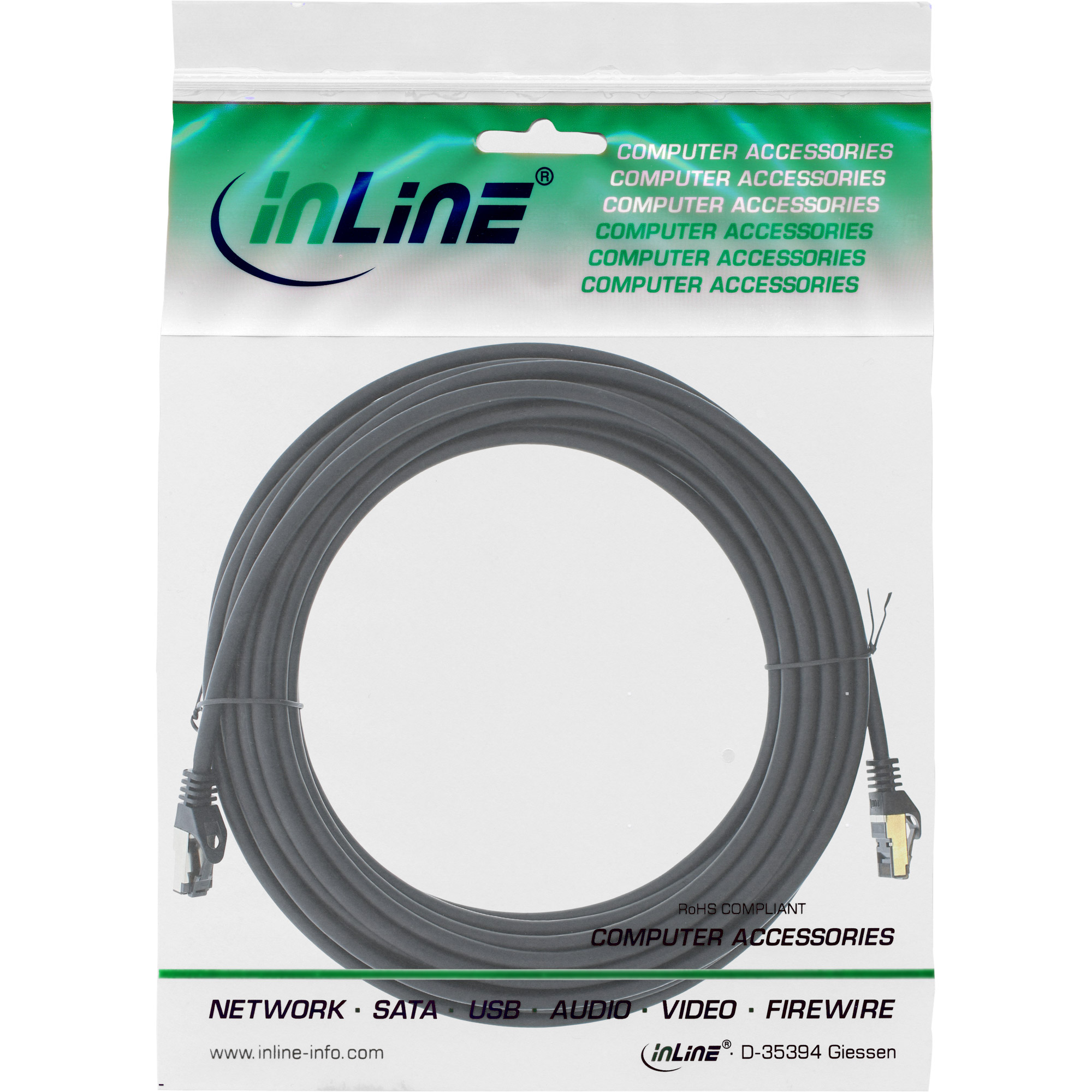 INLINE Patchkabel Cat.8.1 S/FTP PiMf 2000MHz halogenfrei Kupfer schwarz 10m INLINE Patchkabel Cat.8.1 S/FTP PiMf 2000MHz halogenfrei Kupfer schwarz 10m