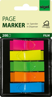 SIGEL TRANSPARENT Haftmarker farbsortiert 5x 40 Streifen