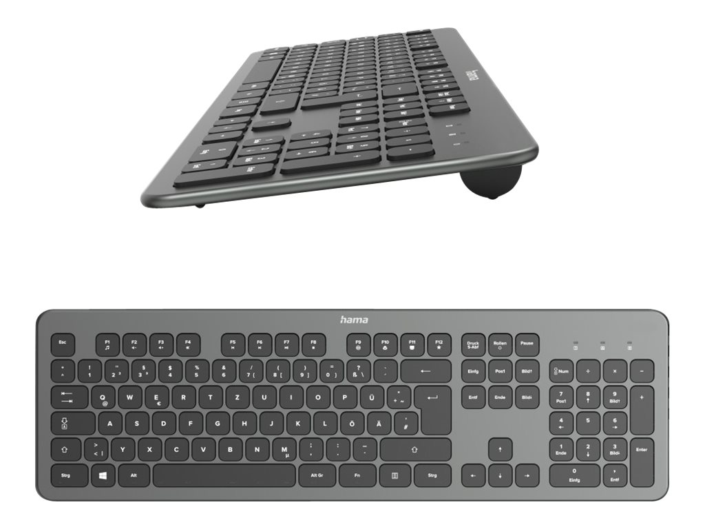 hama KW-700 Tastatur kabellos schwarz, anthrazit