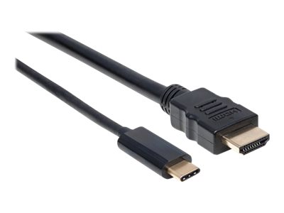 MANHATTAN USB Typ C auf HDMI-Adapterkabel 2m Konvertiert das Alternate-Mode-Signal in ein HDMI 4K-Ausgangssignal schwarz