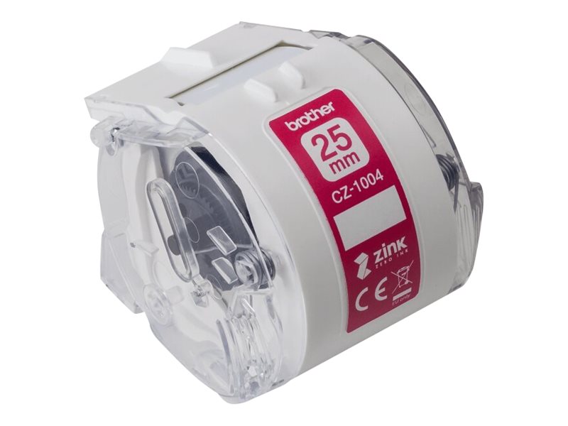 brother Endlospapierrolle fuer Etikettendrucker CZ1004 weiss, 25,0 mm, 1 x 1 Etiketten