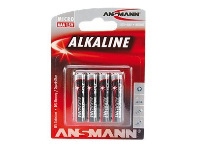 ANSMANN Batterien Red Alkaline AlkaliMangan Micro AAA 1,5 V, 4 St