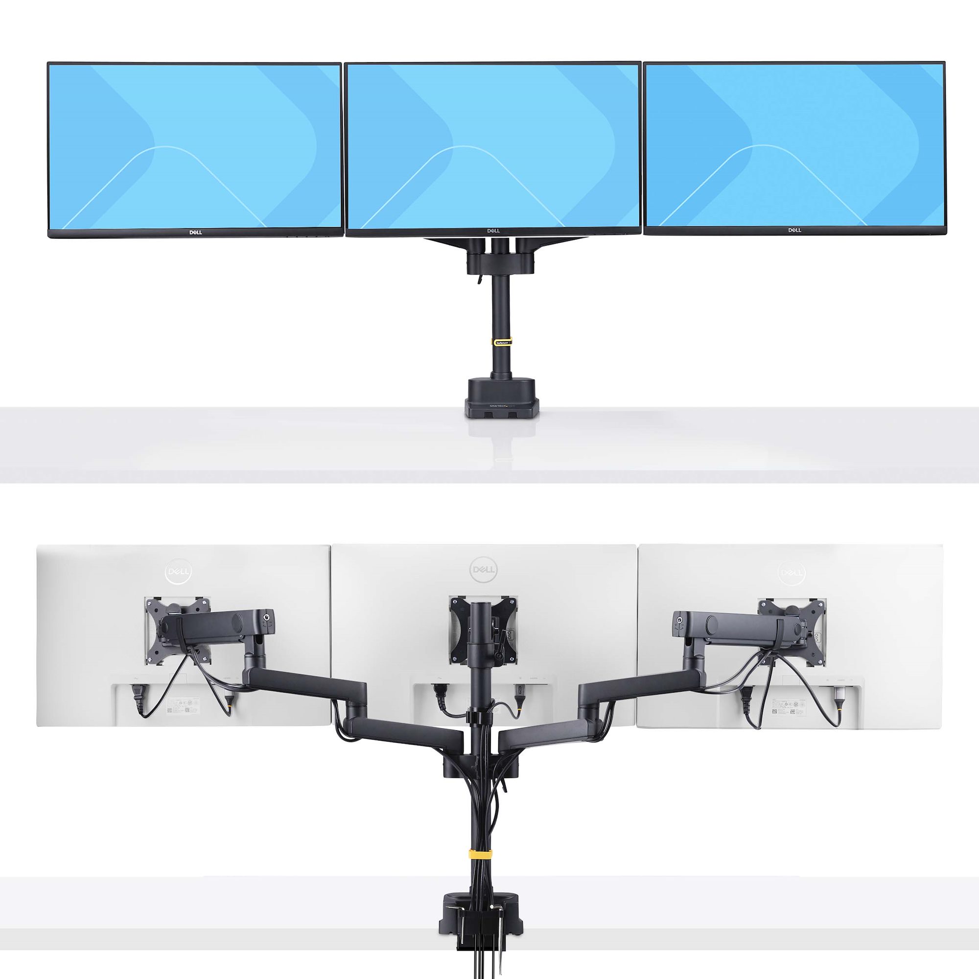 STARTECHCOM Monitortischhalterung fur 3monitore 68,58cm 27Zoll VESA 75x75100x100 Höhenverstellbare MonitorhalterungMonitorarm