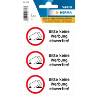 HERMA Hinweisetiketten 5738 Keine Werbung, schwarz 79,0 x 34,0 mm, 3 Etiketten