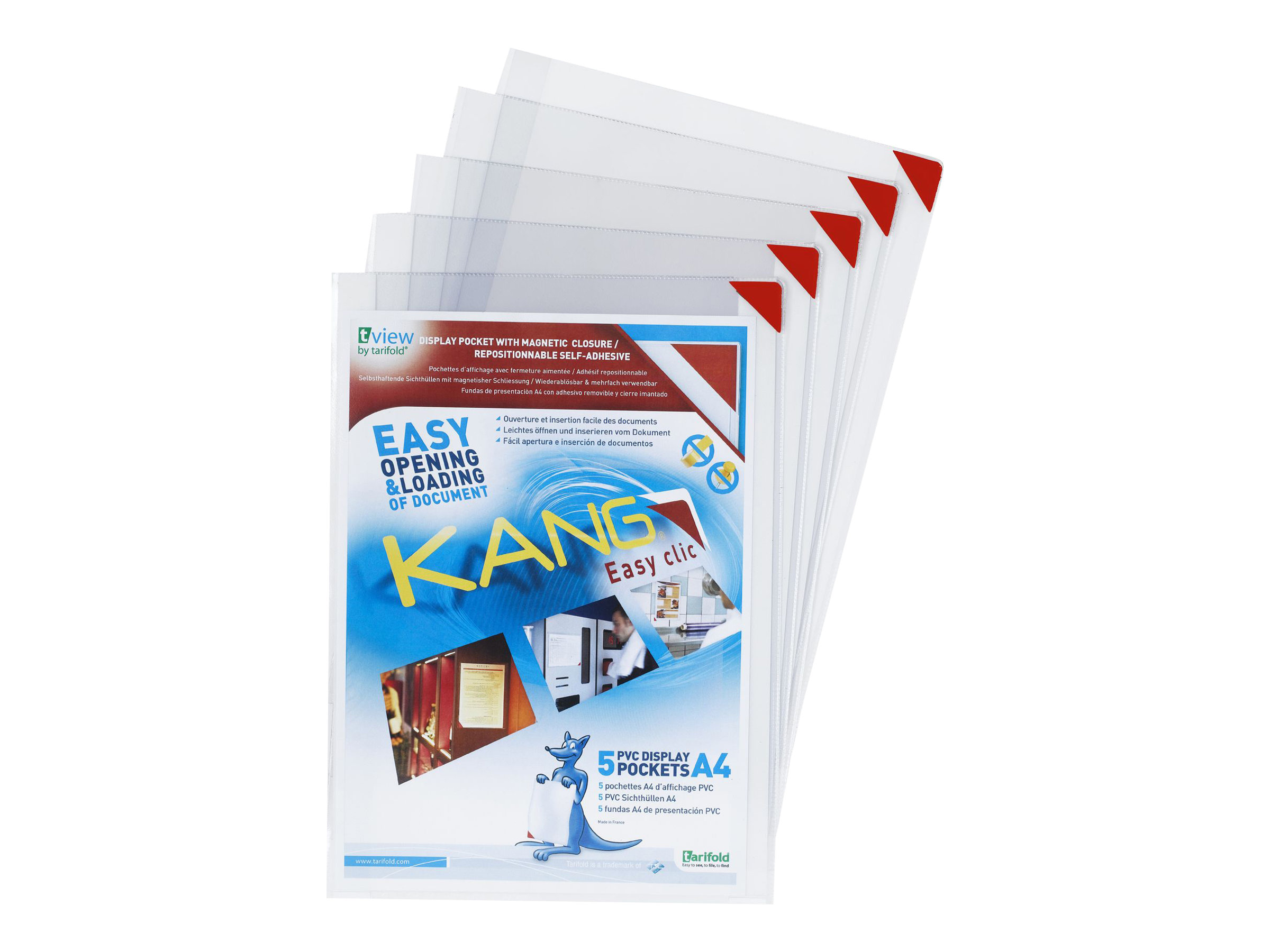 tarifold Dokumentenhuellen selbstklebend Kang easy clic transparent A4, 5 St.