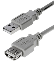 helos USB 2.0 Verl. 5,0 m Buchse Typ A auf SteckerTyp A, 5 m, grau, lose helos USB 2.0 Verl. 5,0 m Buchse Typ A auf SteckerTyp A, 5 m, grau, lose
