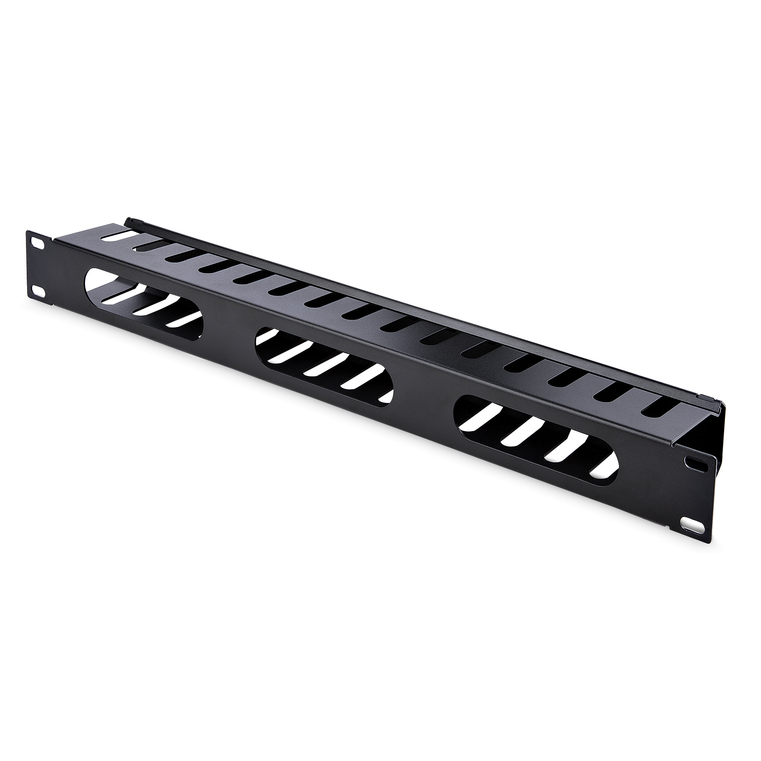 STARTECHCOM 1 HE 19 Zoll Rangierpanel Kabelordner Kabelmanagement mit Abdeckung Server Finger Kabelkanal