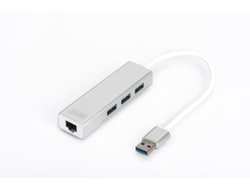 DIGITUS USB3.0 3-Port HUB & GLAN Adapter 3xUSB A/F 1xUSB A/M 1xRJ45 LAN
