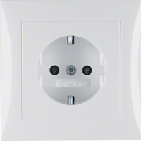 Berker Steckdose SCHUKO 47228989 polarweiss glänzend Berker Steckdose SCHUKO 47228989 polarweiss glänzend