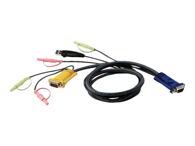 ATEN 2L5302U KVM Kabel VGA USB und Audio schwarz 18m