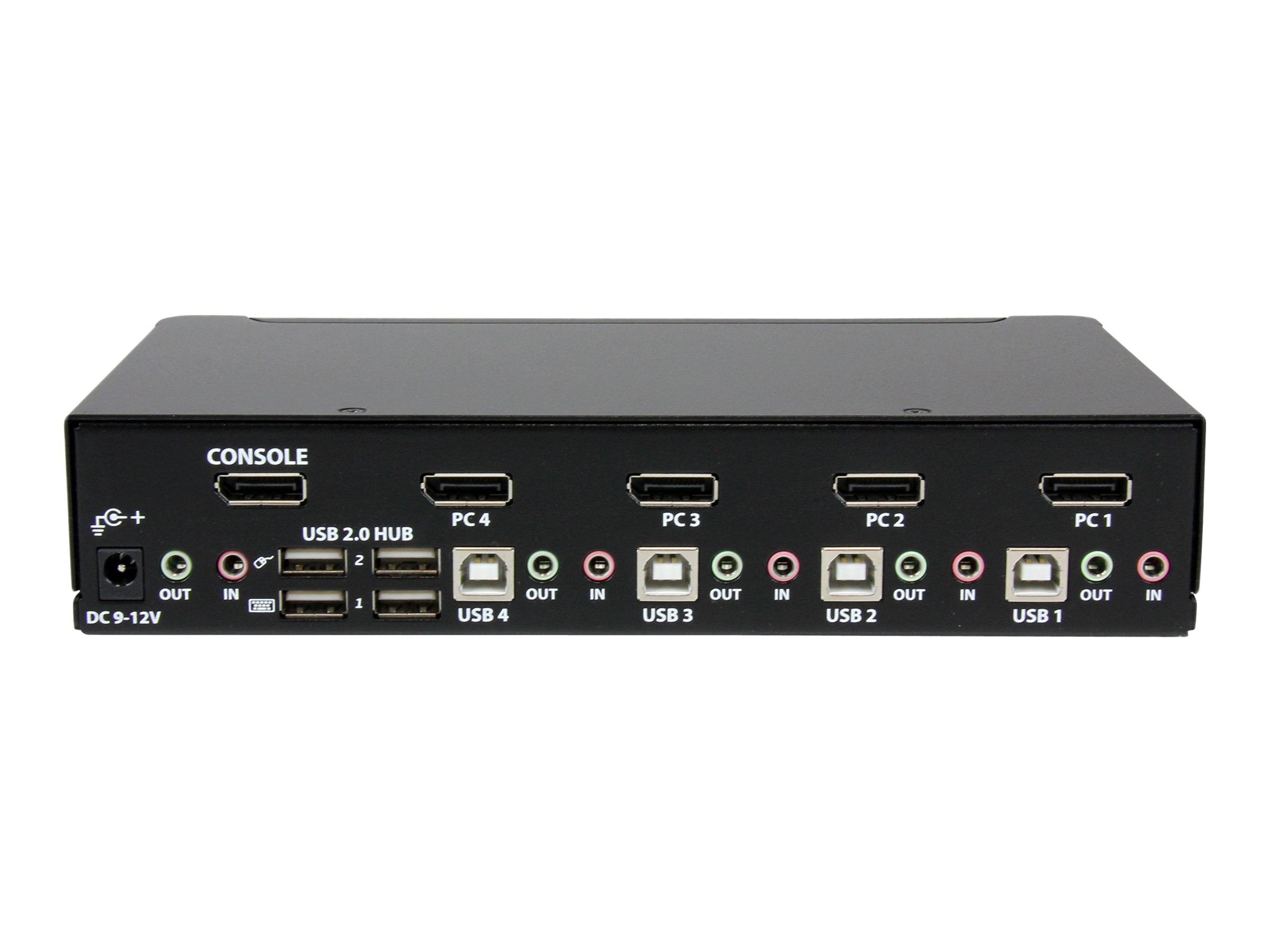 StarTech.com 4 Port DisplayPort USB KVM Switch mit Audio - DisplayPort Desktop KVM Umschalter mit USB Hub - 4xUSB Buchse 4xDP Buchse - KVM-/Audio-/USB-Switch - 4 Anschlüsse