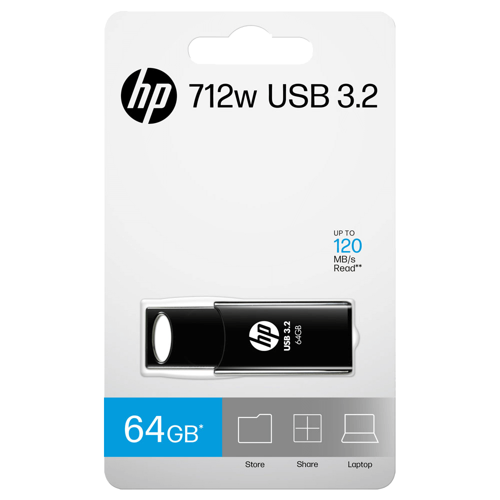 HP 64GB 712w Black USB 32 Flash Drive