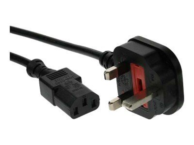 INLINE Netzkabel Netzstecker GB auf Kaltgeraetestecker C13 1,8m schwarz