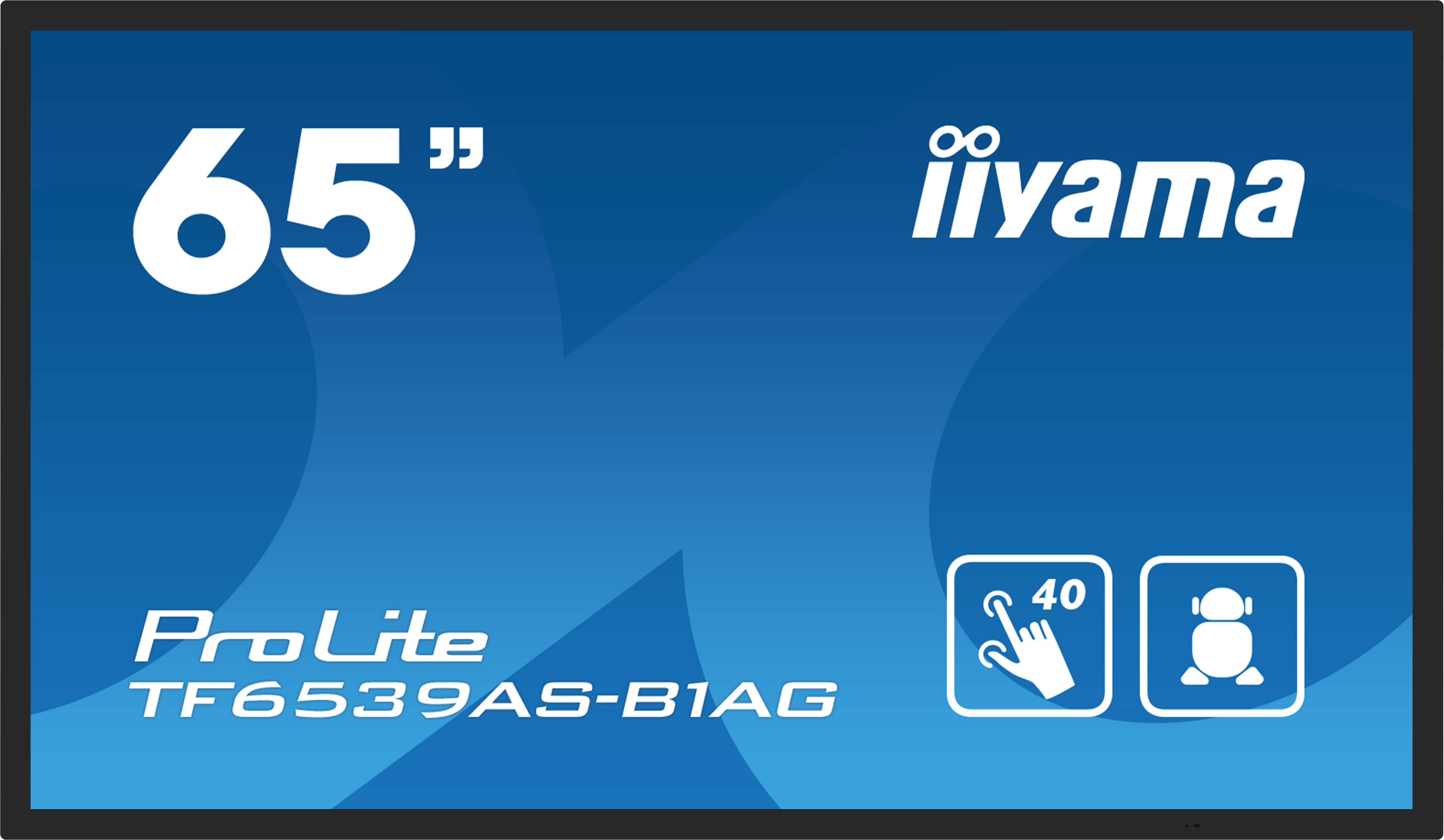IIYAMA TF6539ASB1AG 165,1cm 65Zoll PCAP Antiglare Bezel Free Android 11 OS 40Points Touch Screen 3840x2160 IPS panel 247