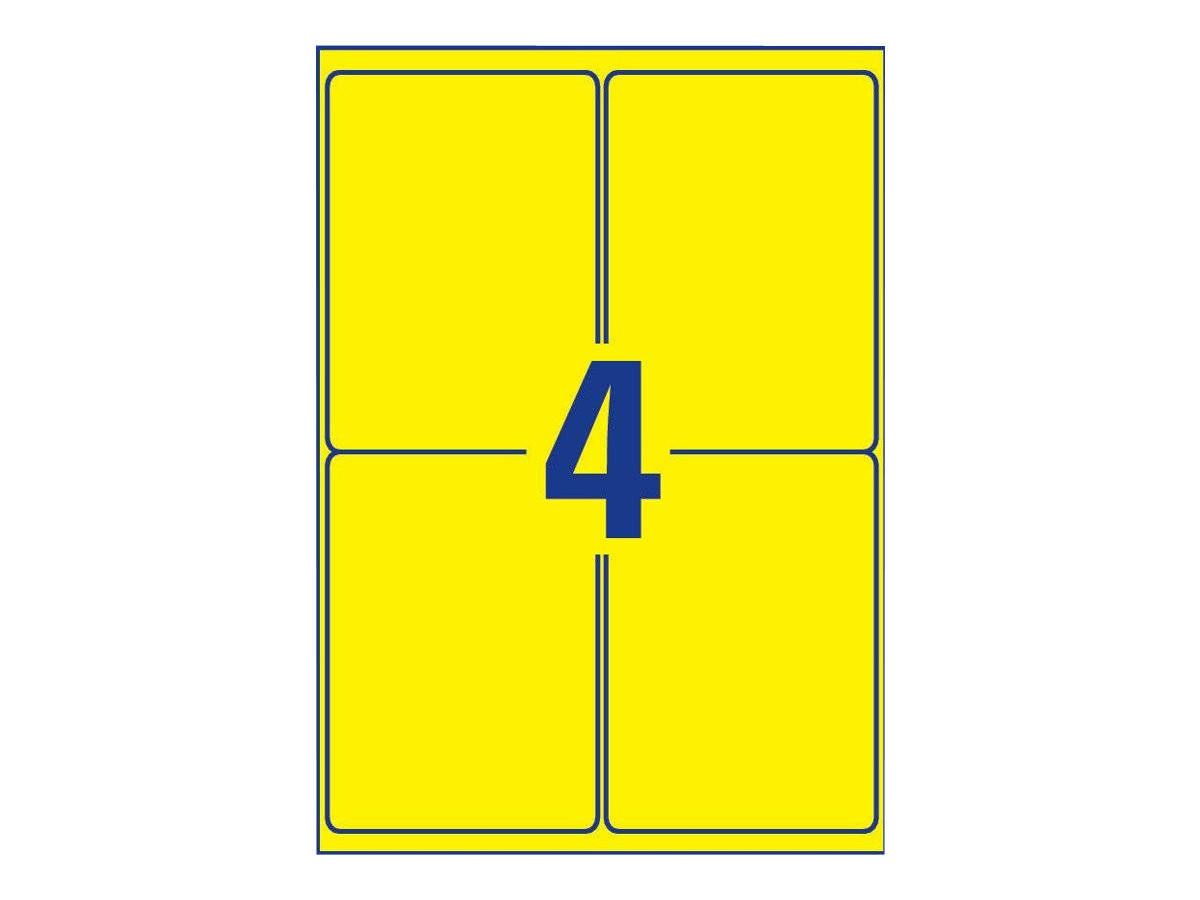 80 AVERY Zweckform wetterfeste Folienetiketten L6127-20 gelb 99,1 x 139,0 mm 80 AVERY Zweckform wetterfeste Folienetiketten L6127-20 gelb 99,1 x 139,0 mm