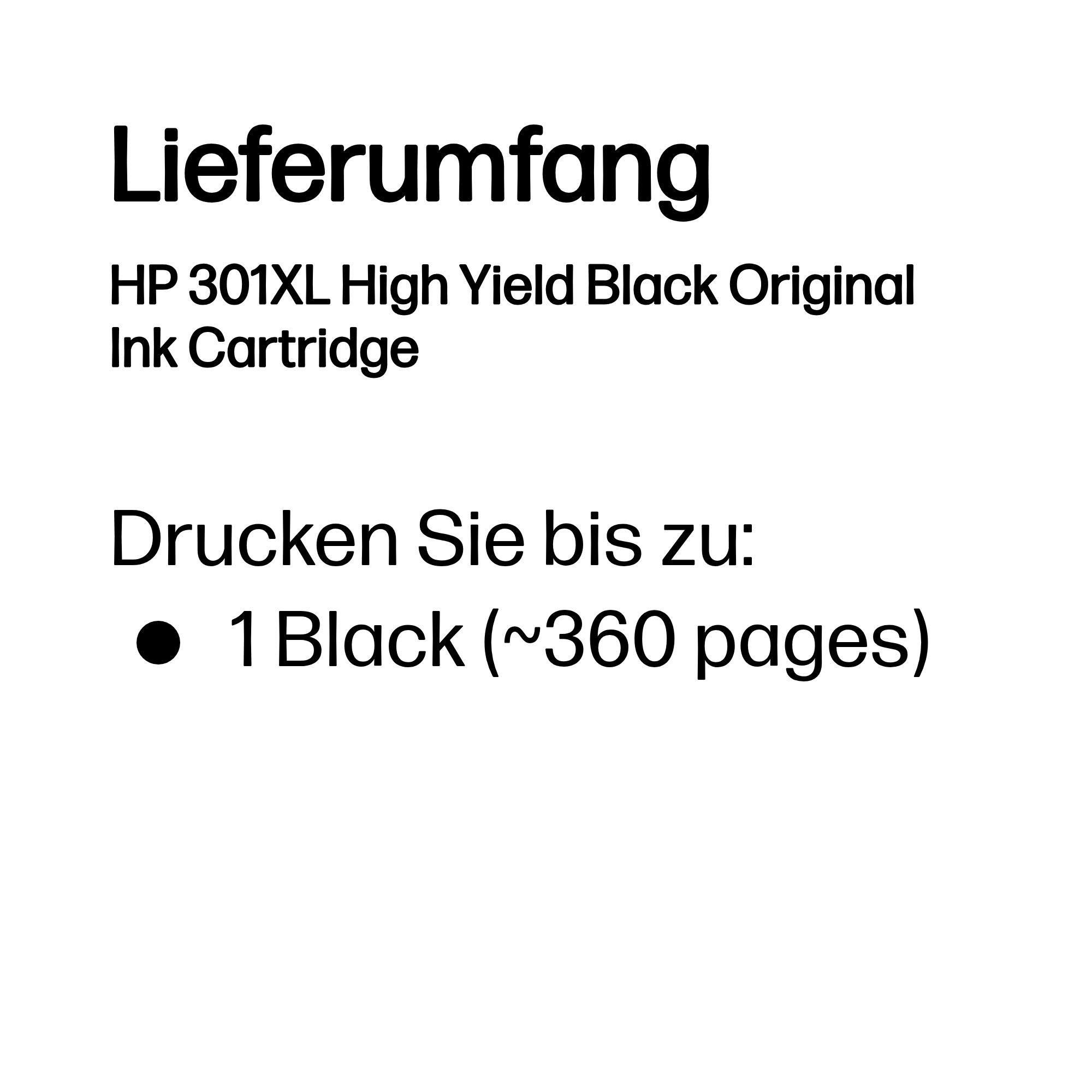 HP 301XL Schwarz Tintenpatrone