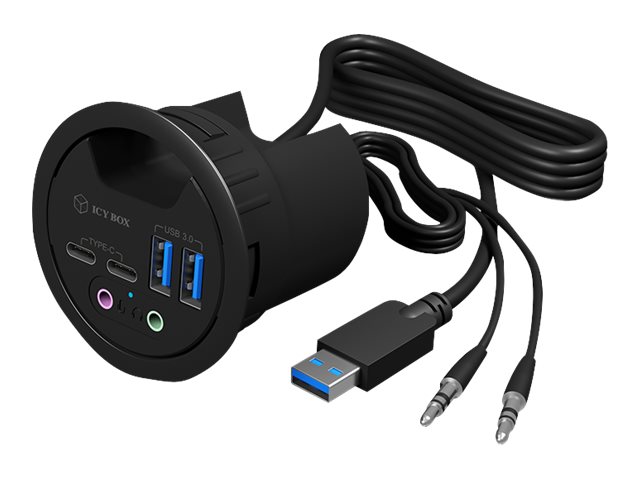 4Port IcyBox USB 30 IBHUB1403B Tischeinbau
