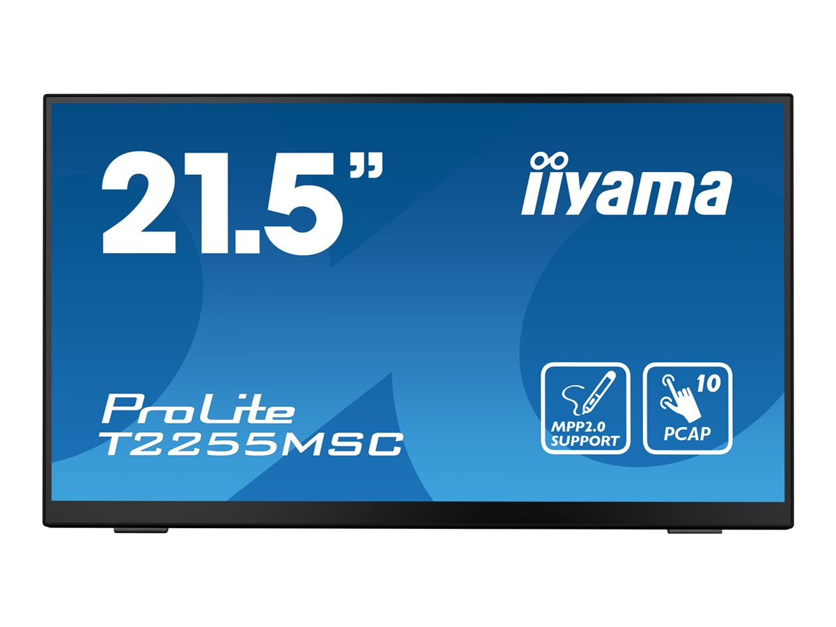 54,5cm21,5 1920x1080 iiyama ProLite T2255MSCB1 169 FHD IPS Touch 5ms 60Hz HDMI DP Speaker Black