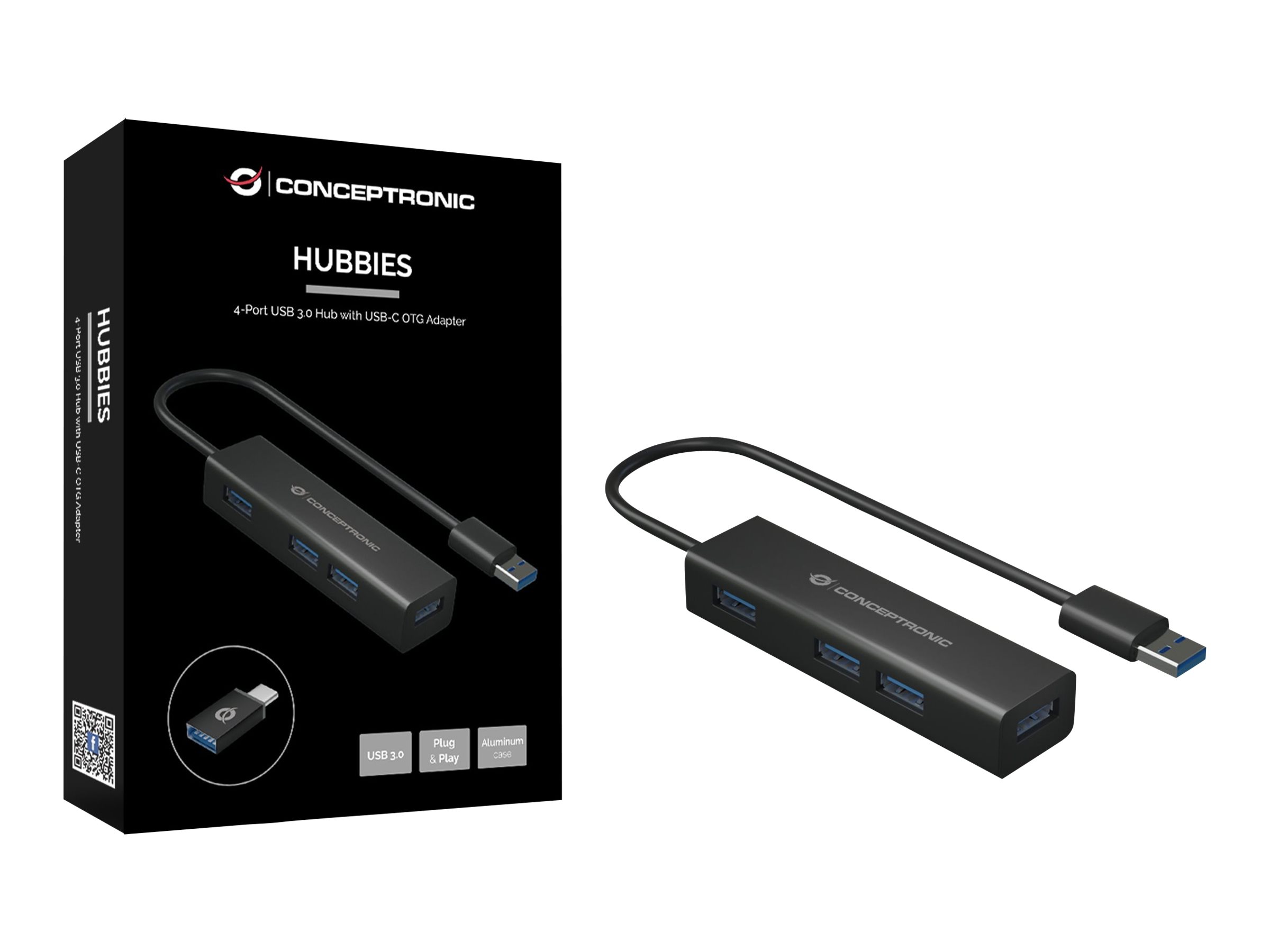 CONCEPTRONIC 4Port Hub USBA30C Adap4xA30 oNetz sw