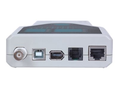 INTELLINET 5-in-1 Kabeltester Testet gaengige Kabeltypen aus dem Netzwerk und PC-Bereich mit Anschluessen fuer RJ45 10Base RJ11 USB