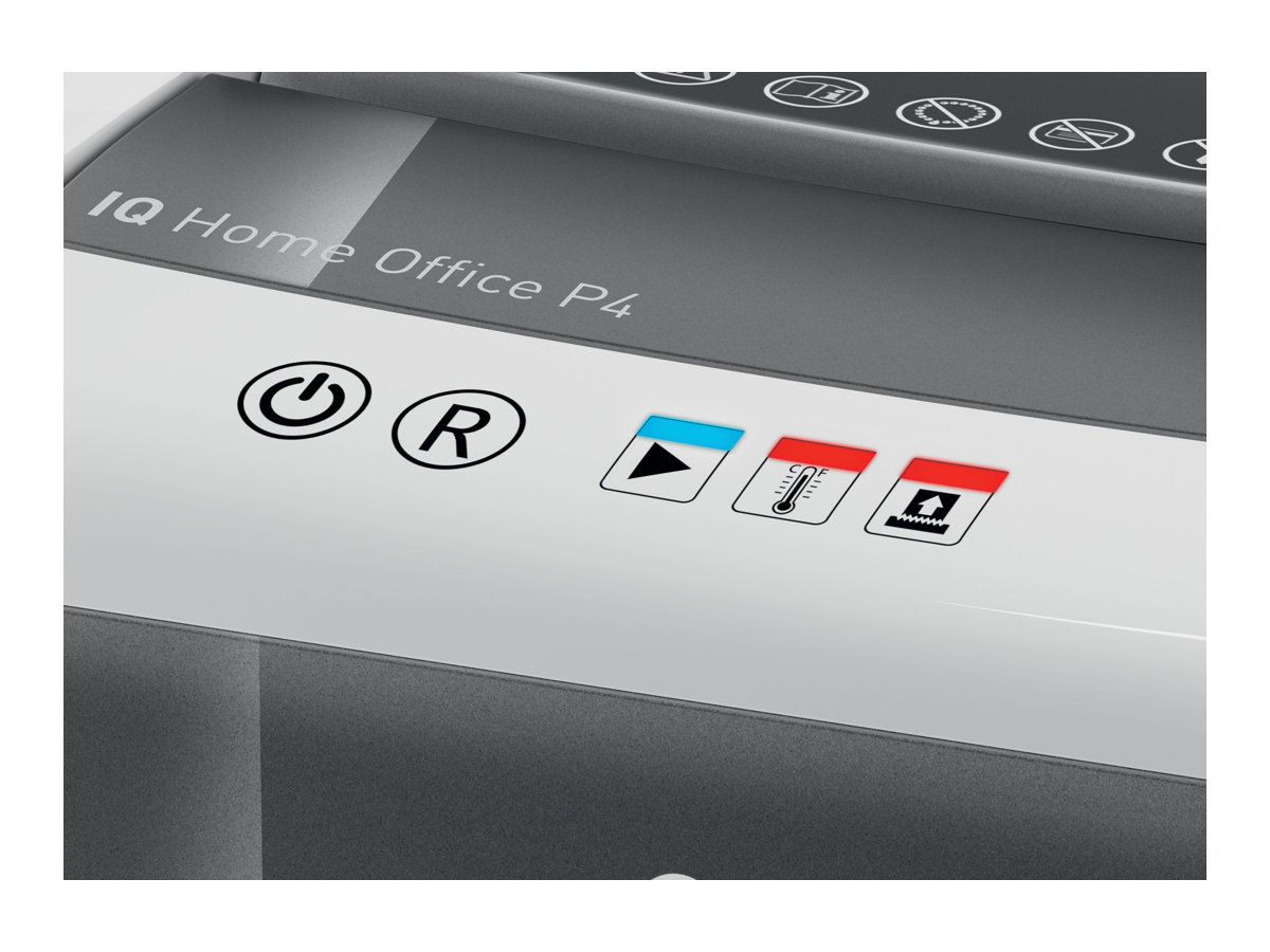 LEITZ IQ Home Office Aktenvernichter mit Partikelschnitt P-4, 4 x 28 mm, bis 10 Blatt, weiss