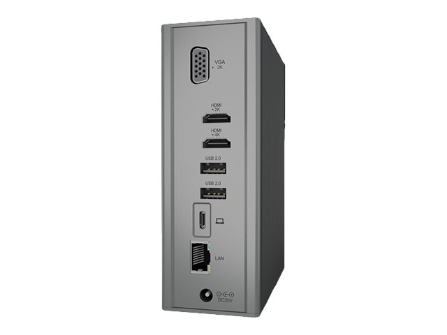 ICY BOX IB-DK2262AC USB Type-C+ Type-A DockingStation mit dreifachem Videoausgang bis 55W Power Delivery unterstuetzt 2x 2K 60 Hz