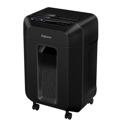 Fellowes AutoMax 90M Aktenvernichter mit Partikelschnitt P4, 4 x 12 mm, bis 90 Blatt, schwarz