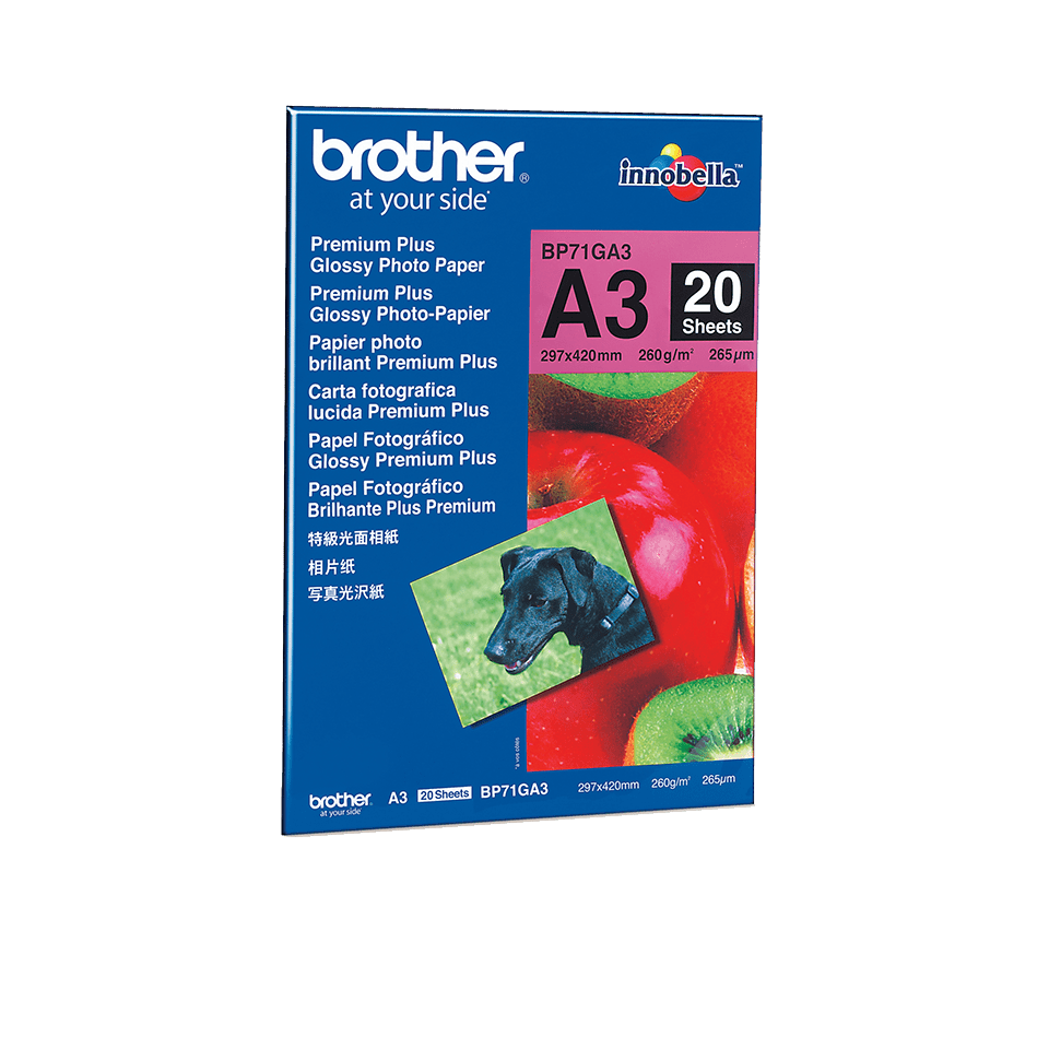 brother Fotopapier BP71GA3 DIN A3 glänzend 260 gqm 20 Blatt