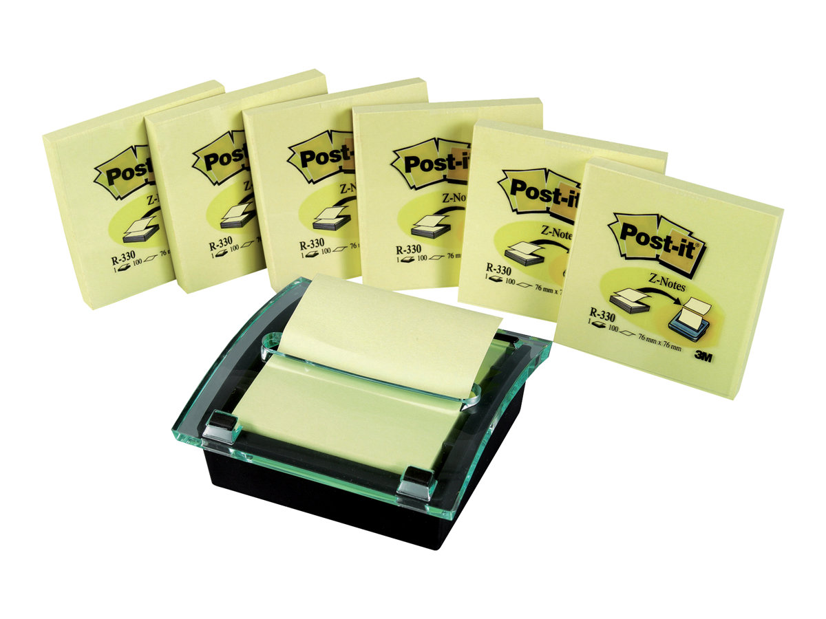 AKTION Postit Recycling ZNotes Haftnotizen gelb, 12 Blöcke GRATIS Spender