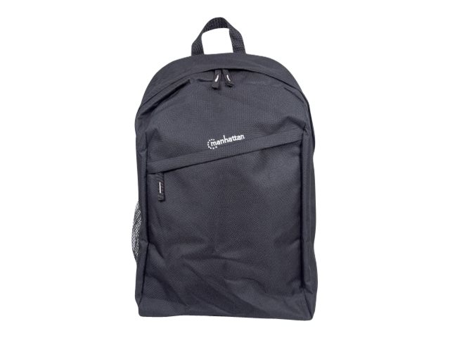 MANHATTAN Knappack Notebook Rucksack fuer Notebooks bis 37,5 cm 15,6 Top Load schwarz Leichtes strapazierfaehiges Material