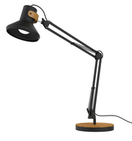 unilux BAYA BAMBOO LED-Schreibtischlampe schwarz/bambus 12,6 W