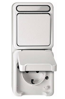 Merten Kombination Schuko Aquastar MEG34948019 BRS/ Wechselsch. polarweiß