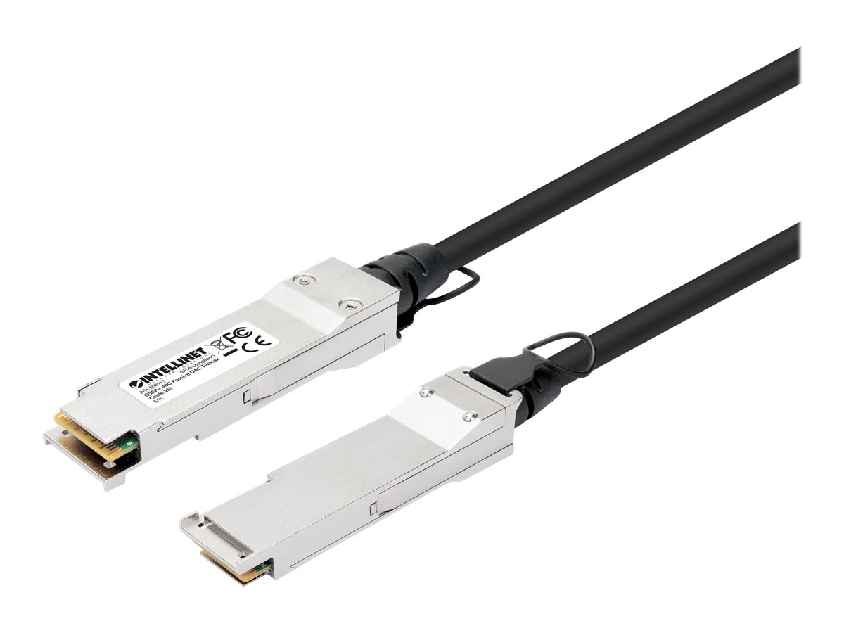 INTELLINET QSFP+ 40G Passives DAC Twinax-Kabel QSFP+ auf QSFP+ 2 m MSA-konform Direct Attach Copper AWG 30 schwarz INTELLINET QSFP+ 40G Passives DAC Twinax-Kabel QSFP+ auf QSFP+ 2 m MSA-konform Direct Attach Copper AWG 30 schwarz