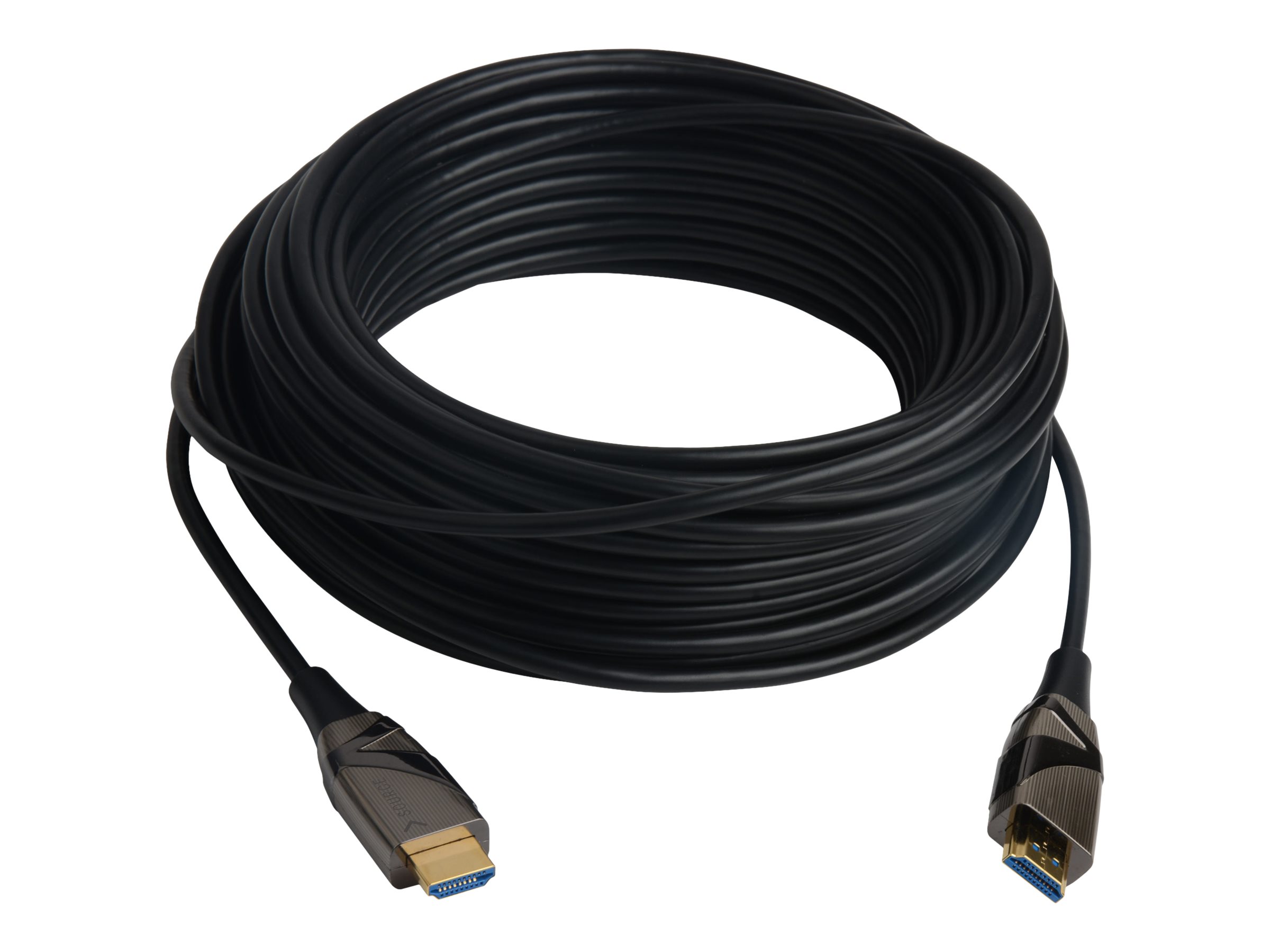 TECHLY AOC LWL HDMI Glasfaserkabel 15m 60Hz Schwarz Unterstuetzte Aufloesung 3840-2160 Stecker 19polig auf Stecker 19polig
