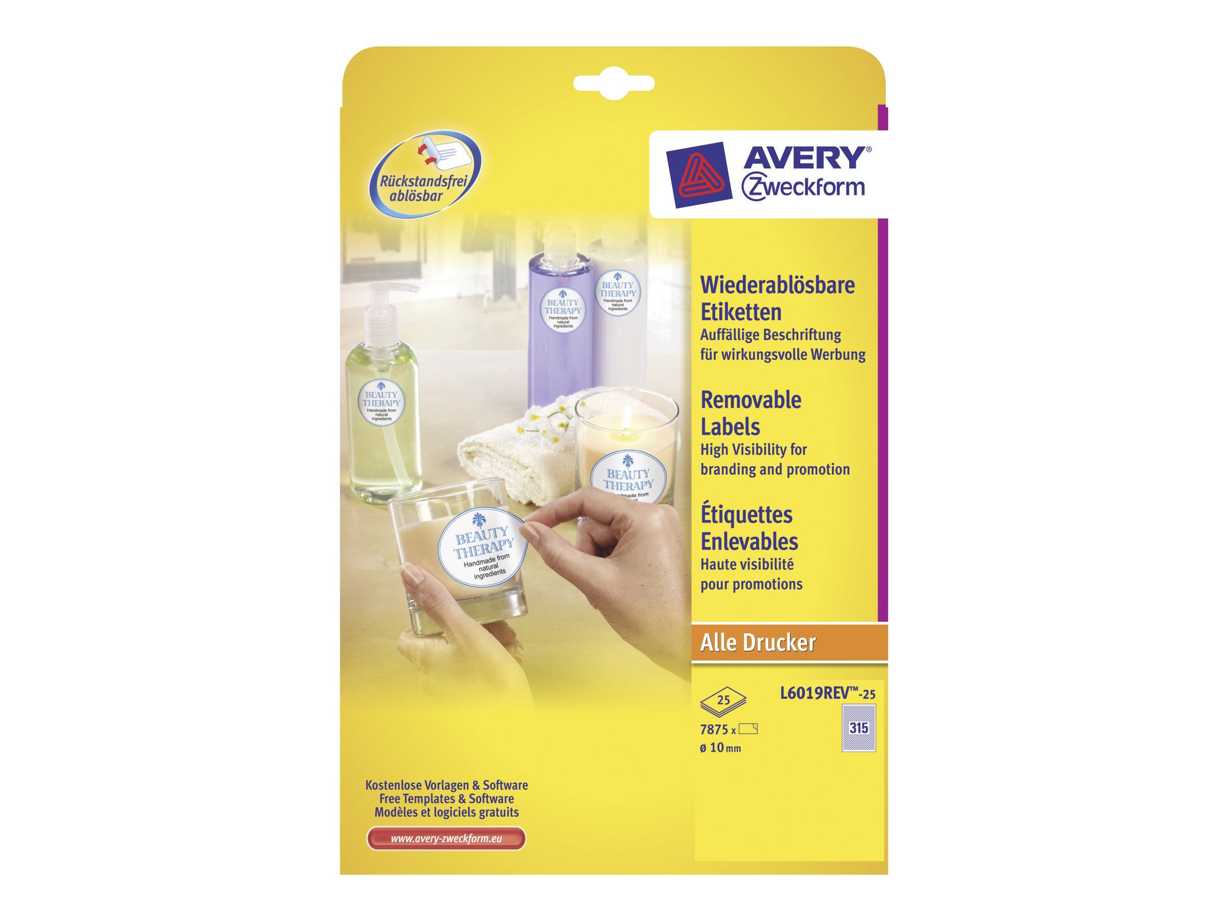 7.875 AVERY Zweckform Etiketten L6019REV-25 weiss 10,0 x 10,0 mm 7.875 AVERY Zweckform Etiketten L6019REV-25 weiss 10,0 x 10,0 mm