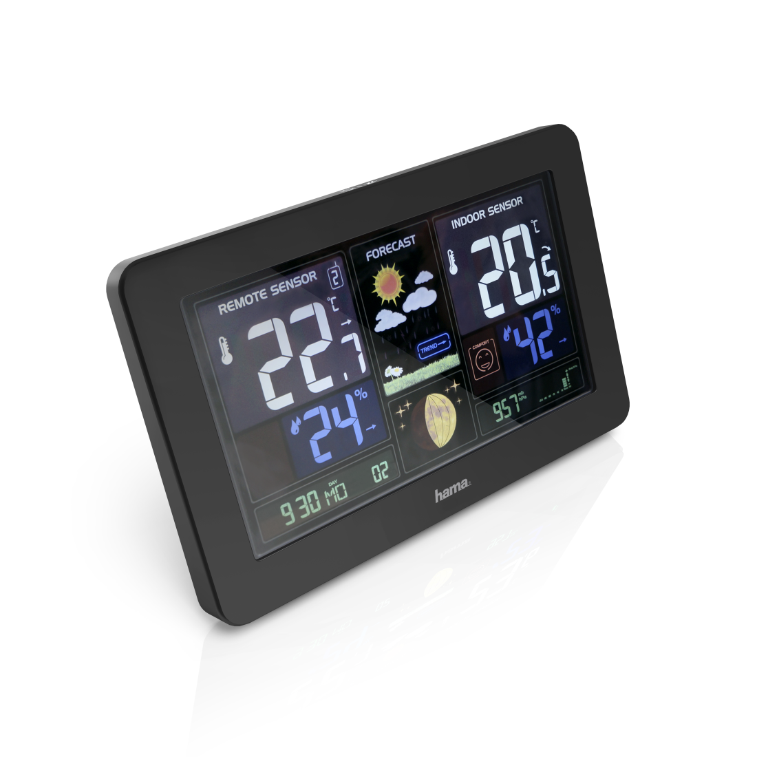 Hama Wetterstation Premium LEDFarbdisplay USBLadefunktion