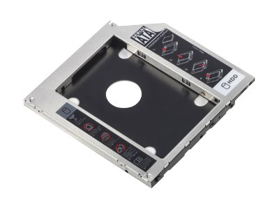 DIGITUS SSD/HDD Einbaurahmen für den CD/DVD/Blu-ray Laufwerksschacht, SATA auf SATA III, 9,5 mm Bauhöhe
