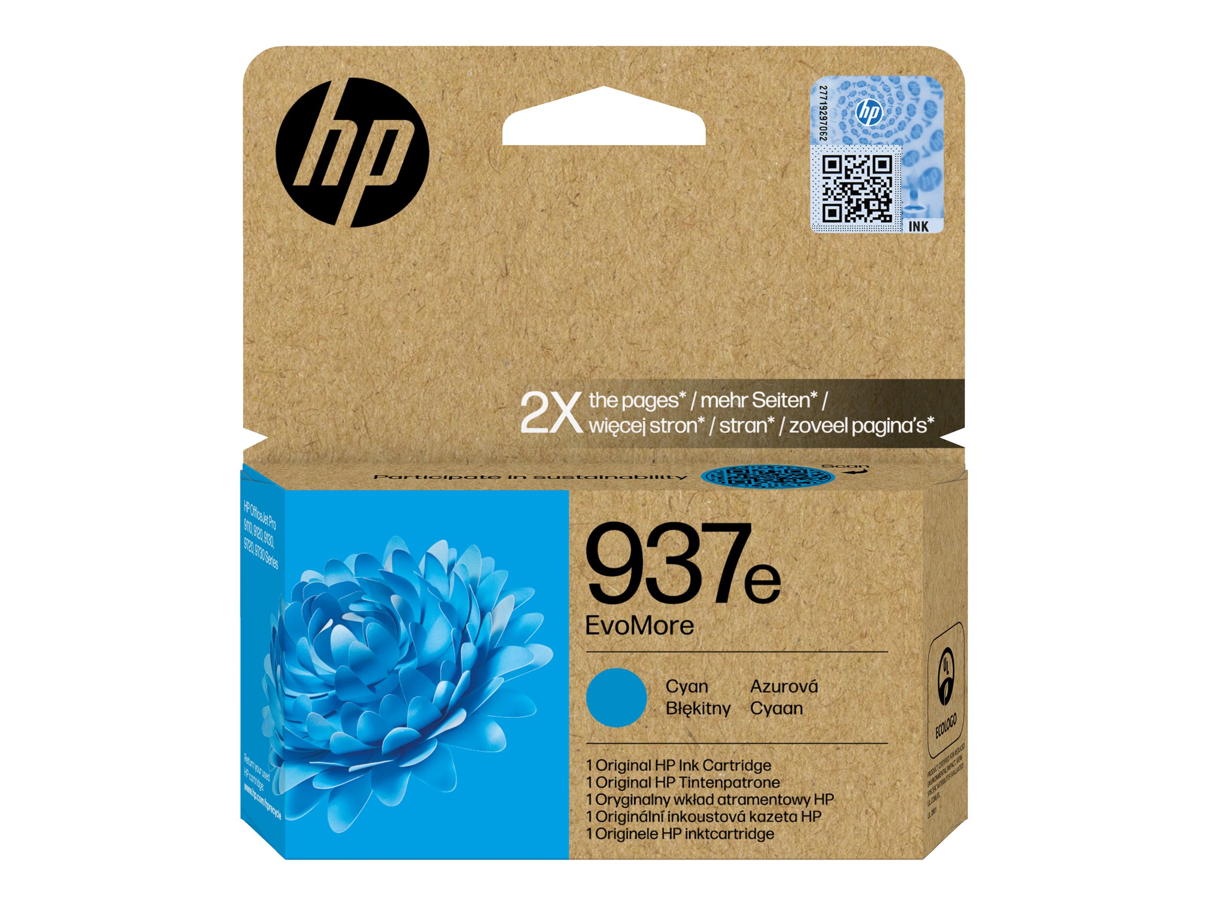 HP 937e4S6W6NE cyan Druckerpatrone