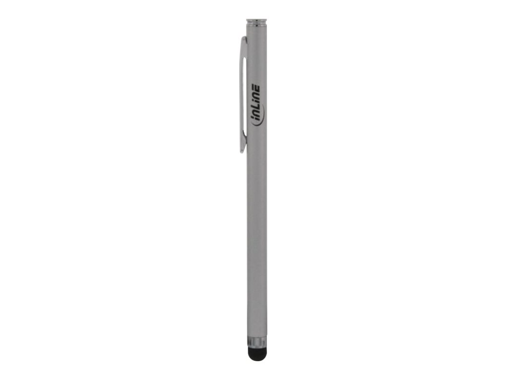 INLINE Stylus Stift fuer Touchscreens von Smartphone und Tablet silber