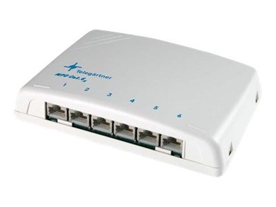 TGTmini Verteiler lichtgrau 6xRJ45 Cat.6A ISOmPD6-HS geschirmt
