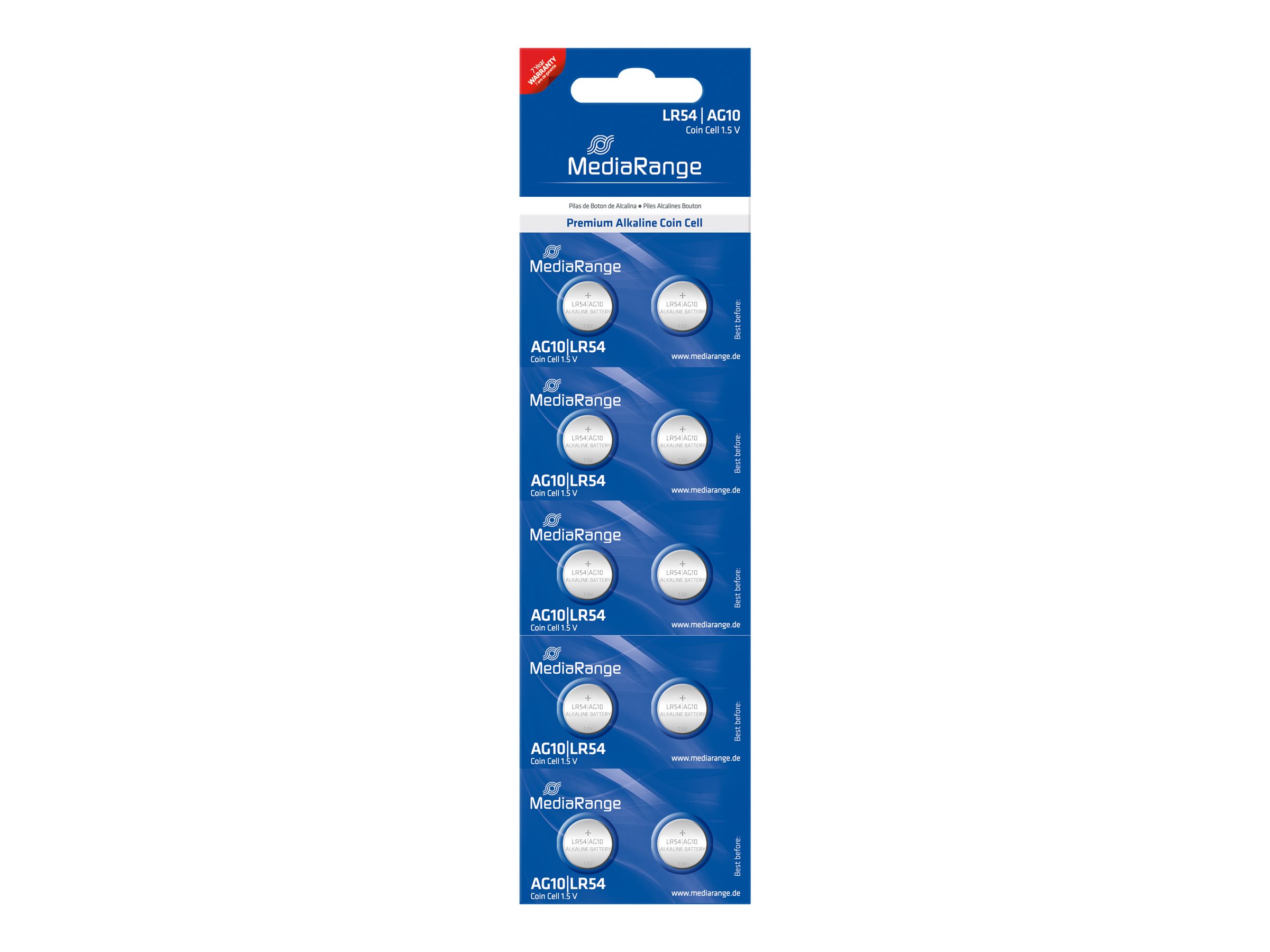 Mediarange Premium Batterie 10 x LR54 Alkalisch