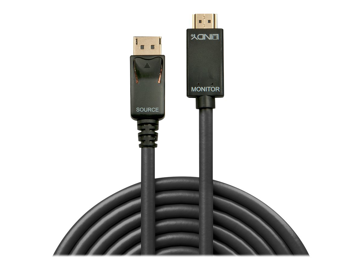LINDY Kabel DisplayPort/HDMI 4K30 DP: passiv 2m DP Stecker an HDMI Stecker LINDY Kabel DisplayPort/HDMI 4K30 DP: passiv 2m DP Stecker an HDMI Stecker