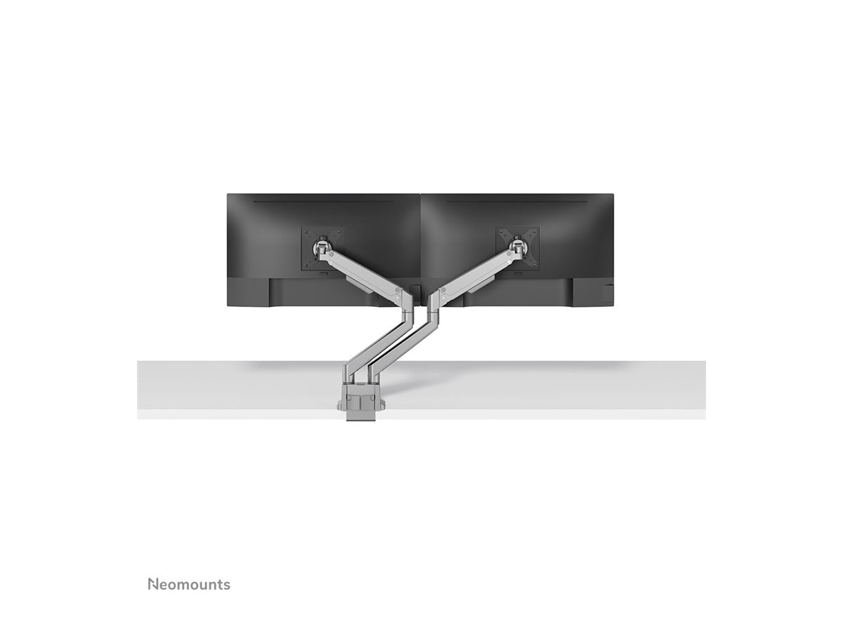 NEOMOUNTS Next Slim Desk Mount double display topfix clamp/grommet silver