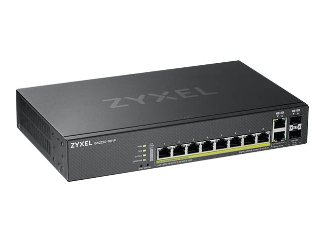 ZYXEL GS2220-10HP EU region 8-port GbE L2 PoE Switch with GbE Uplink 1 year NCC Pro pack license bundled ZYXEL GS2220-10HP EU region 8-port GbE L2 PoE Switch with GbE Uplink 1 year NCC Pro pack license bundled