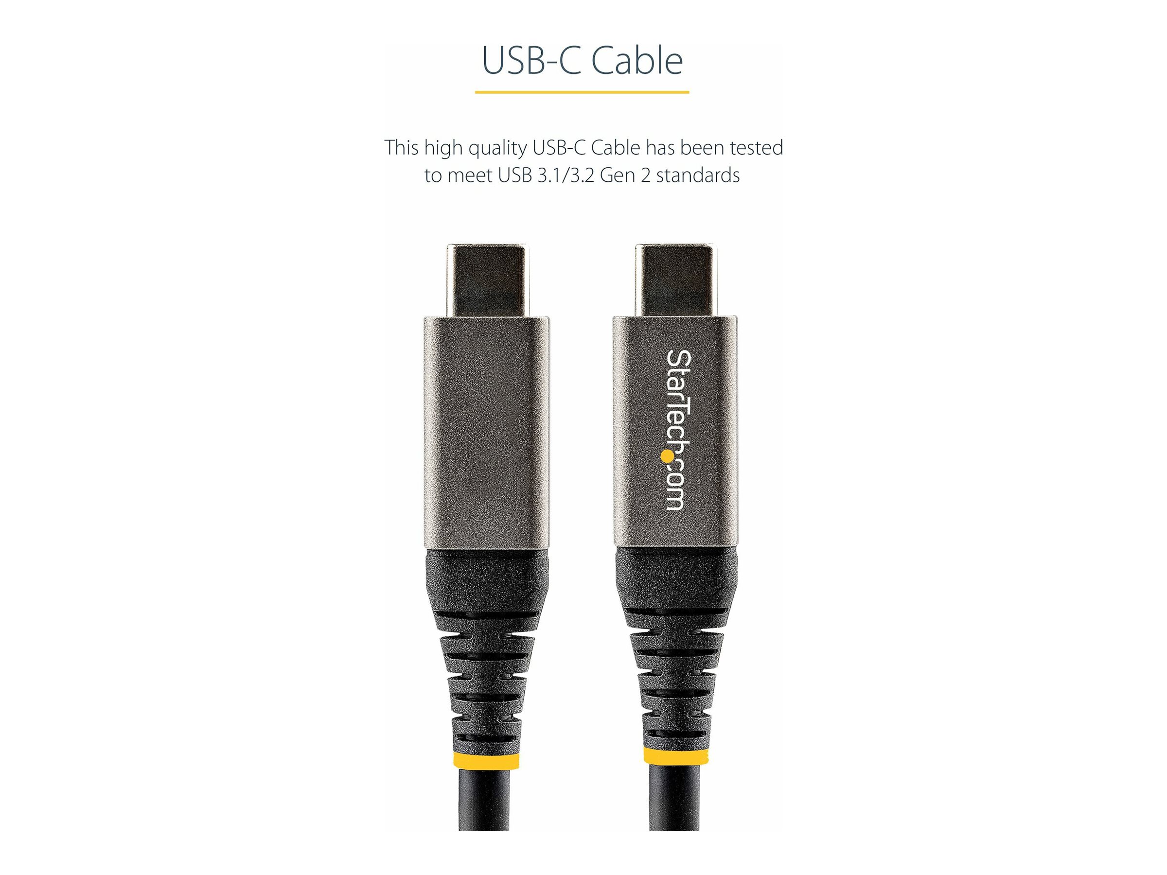 0.5m USB-C cable 10Gbit/s - USB-IF certified USB-C cable - USB 3.1/3.2 Gen 2 Type-C cable - 100W 5A PD DP Alt Mode