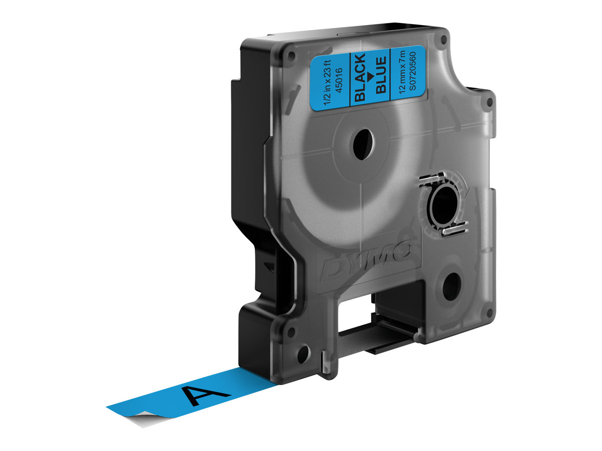 DYMO Schriftband D1 45016 S0720560, 12 mm schwarz auf blau
