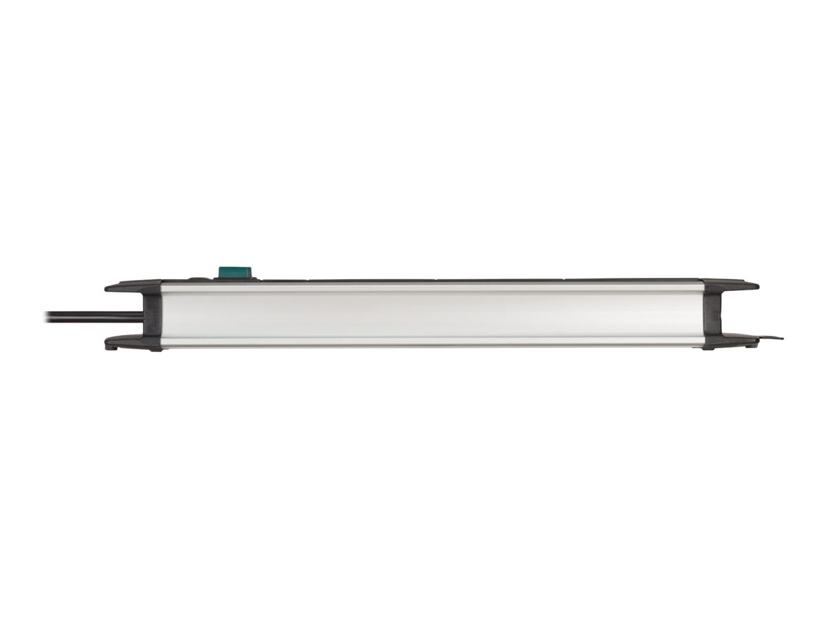 Brennenstuhl Premium ALU-Line 12-fach Duo schwarz mit 2 Schaltern, 3 m