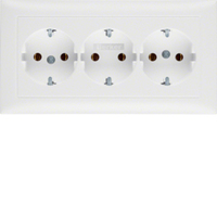 Berker Steckdose SCHUKO 47661909 3fach polarweiss matt Berker Steckdose SCHUKO 47661909 3fach polarweiss matt