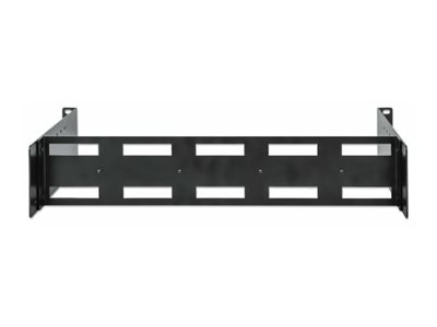INTELLIENT Tiefenverstellbarer 48,26cm 19Zoll DINHutschienenträger 2HE variable Schienentiefe von 48 bis 174mm Aluminium schwarz